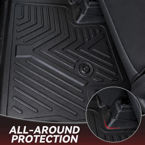 Vista 14 de YITAMOTOR Tapetes para vehículo compatibles con Honda Ridgeline Crew Cab 2017-2026, tapetes de piso de ajuste personalizado TPE para todo
