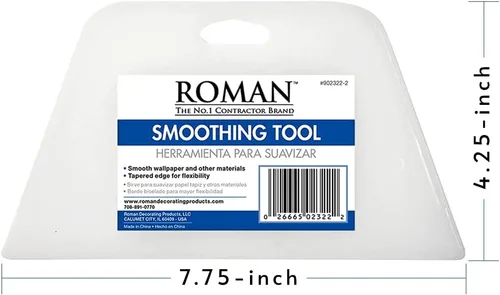Vista 6 de Roman Products 11015 E-Z - Ayudante de papel tapiz para colgar + activador prepegado y herramienta de alisado de papel tapiz de ROMAN para mejoras