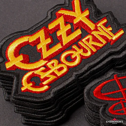 Vista 7 de Ozzy Osbourne Patch, Yellow Red, Hard Rock, Heavy Metal BandEmbroideredIron On (3.5" x 2.3")