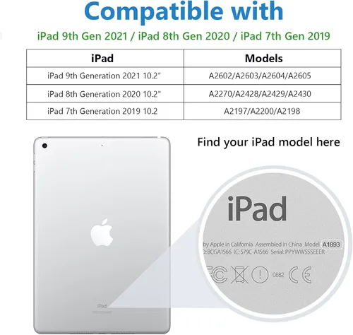 Vista 4 de Miesherk Funda para iPad 10.2 9ª generación 2021: cubierta resistente a prueba de golpes de grado militar para iPad de 10.2 pulgadas 2021 - Soporte