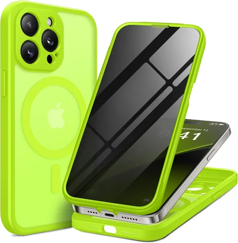 Vista 81 de BERFY Funda para iPhone 17 Pro Max, compatible con MagSafe, protector de pantalla de vidrio integrado, protección de cámara, funda de cuerpo