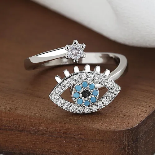 Vista 61 de Anillo de plata 925, anillos de plata ajustables para mujer, anillos de pulgar abiertos, anillos de circonio, anillos ajustables, anillos abiertos
