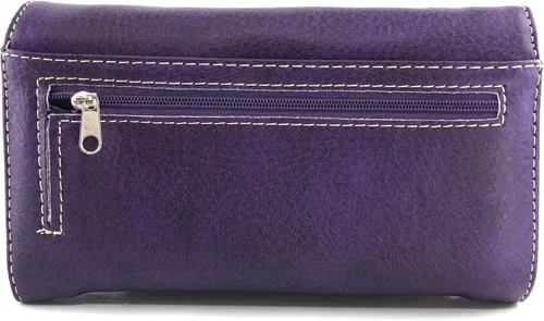 Vista 4 de Zelris Spring Bloom Western Concho mujeres Crossbody muñeca Trifold cartera