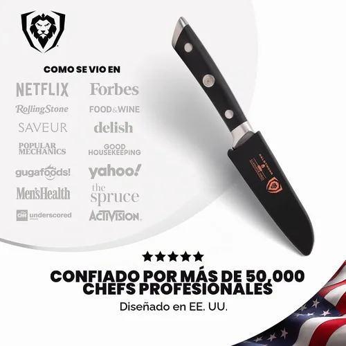 Vista 6 de DALSTRONG, cuchillo de pelar - serie Gladiator - acero alemán de alto carbono - 3.75 pulgadas.