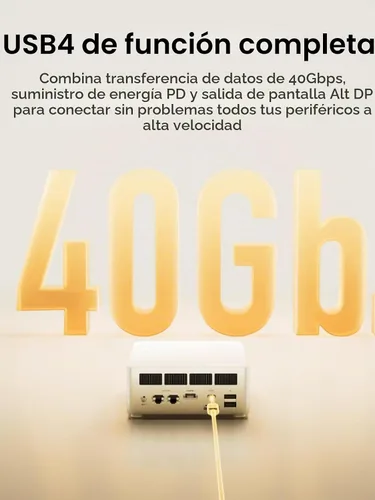 Vista 6 de MINISFORUM Mini PC M1 Plus, Intel Core i5-12600H (12C/16T, 4.5GHz), 16GB DDR5 RAM, 512GB SSD, triple pantalla 4K (HDMI/DP/USB 4.0), puerto dual