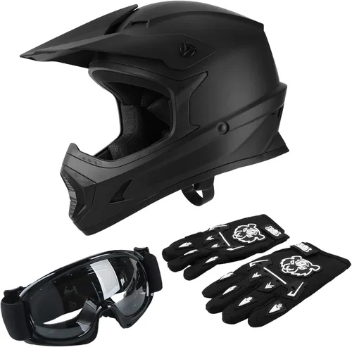 Vista 12 de TCT-MOTORPARTS DOT - Casco de motocross para niños y jóvenes, casco de cara completa para motocross, ATV, todoterreno, casco de cuatro ruedas