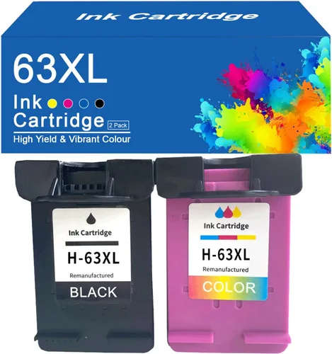 Vista 9 de 63XL 63 - Cartuchos de tinta compatibles con HP 63 63XL, cartuchos de tinta de alto rendimiento para impresoras HP DeskJet 1110, 1115, 2130, 2135