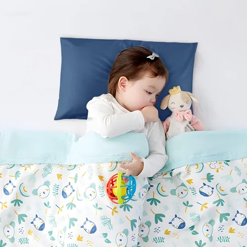 Vista 2 de Funda de almohada de algodón para niños pequeños de 14 x 20 pulgadas, sobre de algodón de fibra larga, ultra suave, transpirable, duradero, funda