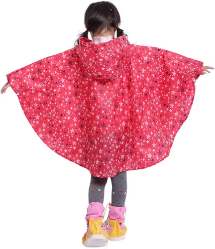Vista 2 de Spmor Poncho de lluvia con capucha para niños