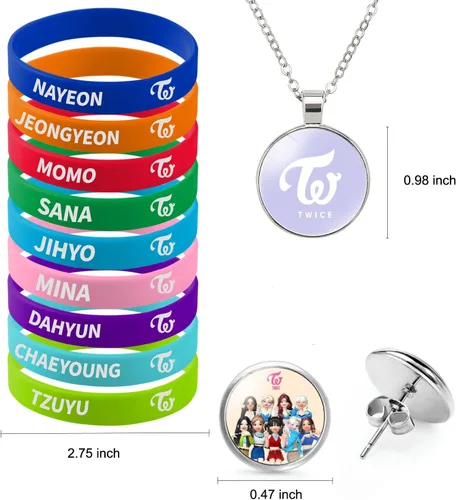 Vista 5 de Juego de regalo de dos veces, incluye mochila con cordón, collar, aretes, pulseras, pasadores de botón, soporte de identificación con cordón