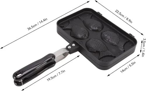 Vista 8 de Taiyaki - Molde para tartas con forma de pez, aleación de aluminio, antiadherente, doble molde para hornear, waffle, para el hogar, bricolaje