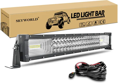 Vista 12 de SKYWORLD 52 pulgadas 675 W triple fila LED barra de luz delgada spot inundación Combo haz de trabajo conducción niebla lámpara barco iluminación