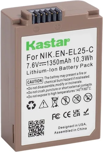 Vista 2 de Kastar Paquete de 1 batería de repuesto EN-EL25C para Nikon EN-EL25, EN-EL25a, 4241, cargador MH-32 EH-7P y Nikon Z Series Z 30 Z30, Z 50 Z50, Z FC