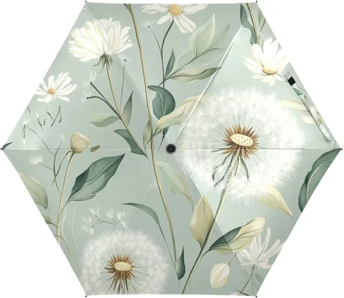 Vista 29 de Sombrilla de viaje plegable compacta con protección UV para 99% de protección UV, resistente al viento, a prueba de lluvia, pequeña sombrilla