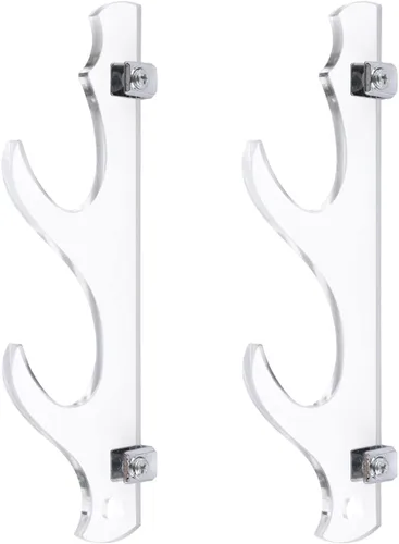 Vista 9 de Soporte de espada Katana de montaje en pared, 1 par de terciopelo acolchado ajustable gancho soporte de exhibición Samurai Sword Hanger sable de luz