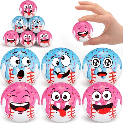 Vista 16 de Arrowbash 12 piezas de mini bolas de estrés con cara para niños y niñas, bolas de espuma para apretar con cara divertida deportiva para alivio