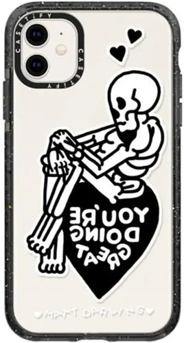 Vista 68 de Funda Impact de CASETiFY para iPhone 11 - Tiempo A Solas de Esther Kim - Negro Claro