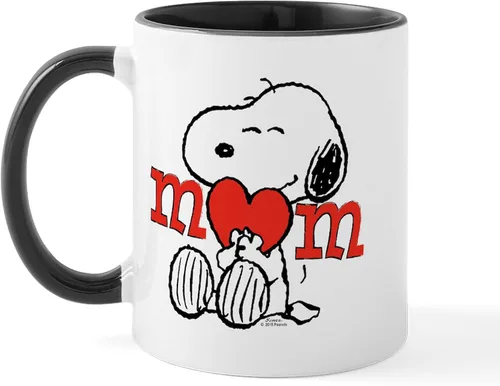 Vista 4 de CafePress Snoopy Mom Hug Mugs Taza de café de cerámica de 11 oz (11.0 fl oz)