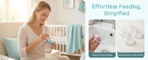 Vista 7 de Tetinas de silicona compatibles con botella Comotomo de 5,8 onzas, flujo