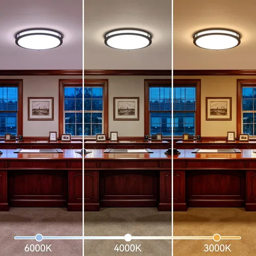 Vista 5 de Kalium - Lámpara de techo LED con control remoto de 10 pulgadas, lámpara de techo empotrada, 18W 3000K-6000K temperatura de color ajustable