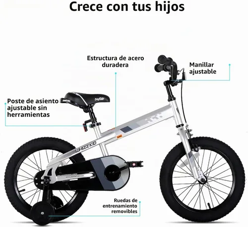 Vista 2 de JOYSTAR Whizz 12-20" Kids Bike for Toddler & Kids Ages 2-10Y Plateado