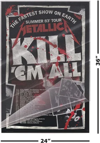 Vista 2 de Metallica - Póster musical (Kill 'Em All Tour 1983) (Tamaño: 24" x 36") (Cartel laminado)
