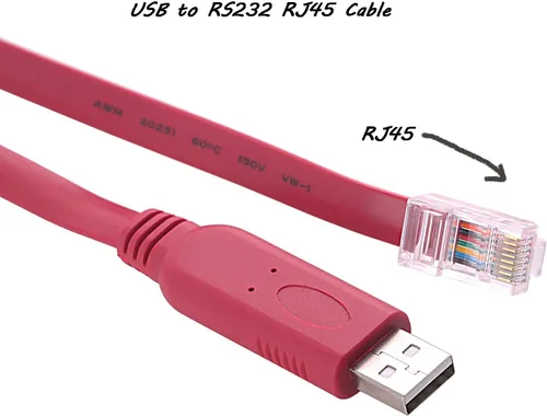 Vista 2 de Cable adaptador de consola USB a RS232 Serial RJ45 de 6 pies para routers/switches TP-Link Cisco Huawei TP-Link para conectar PC portátil compatible