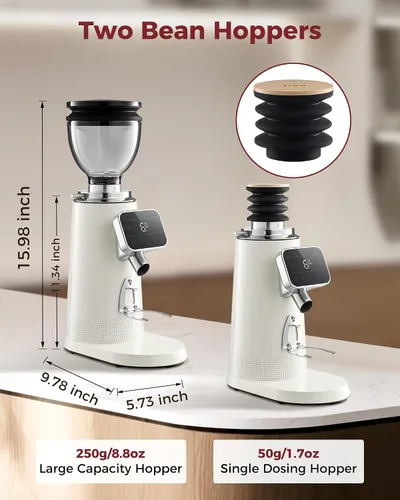 Vista 7 de Tuni G3 Commercial - Molinillo de café de rebabas planas de 2.520 in Marfil