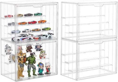 Vista 12 de Estuche de acrílico apilable de 4 capas para caja de exhibición