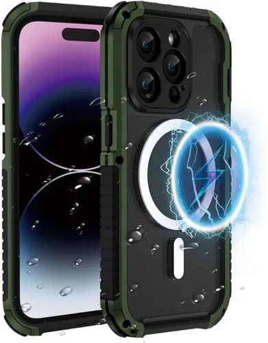 Vista 9 de FW - Funda de metal para iPhone 15 Pro, compatible con MagSafe, funda para iPhone 15 Pro, marco de metal de aluminio, cuerpo completo, resistente