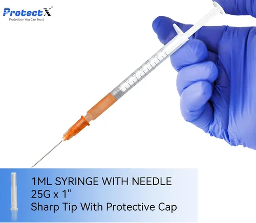 Vista 3 de ProtectX - Paquete de 50 jeringas de 0.0 fl oz con jeringa desechable Luer Slip de 0.88 oz de 1 pulgada para laboratorios científicos