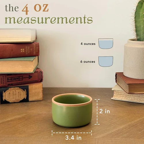 Vista 2 de Mora Ramequines de Cerámica - 4oz, Juego de 6 - Platos/Tazas Pequeños Aptos para Horno - Para Pudín Personal, Crema Brulee, Souffle, Salsa