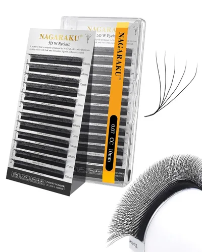 Vista 195 de NAGARAKU Extensiones de pestañas prefabricadas en abanico 3D W 0.05 C 0.315 0.05-C 3D W