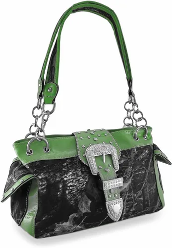 Vista 2 de Cartera de hombro con hebilla de camuflaje para mujer, multicolor