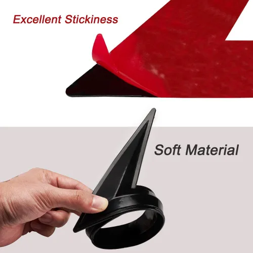 Vista 6 de JSCARLIFE Protector universal de goma para parachoques de automóvil, anticolisión para la parte delantera y trasera del automóvil, protector de Negro