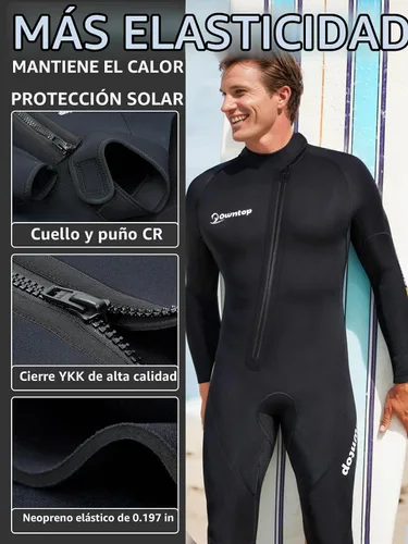 Vista 2 de Owntop 5mm Wetsuit for Men Women, High Stretch Warmth Neoprene Suit Negro clásico