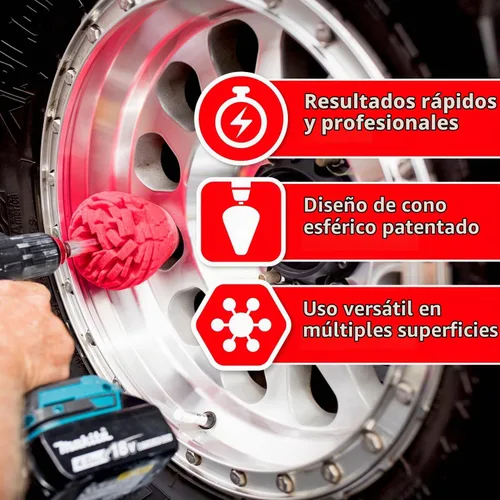 Vista 3 de Mothers PowerCone 360, herramienta de pulido con broca de intercambio