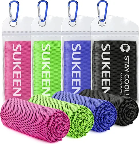 Vista 10 de Sukeen Toallas de enfriamiento para cuello y cara (40" x 12"), paquete de 6 toallas de enfriamiento, toallas de enfriamiento de microfibra