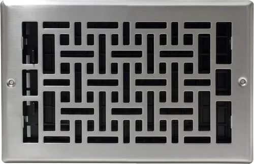 Vista 2 de Decor Grates AJL610W-NKL Registro de pared estilo oriental, de 6 x 10 pulgadas, níquel
