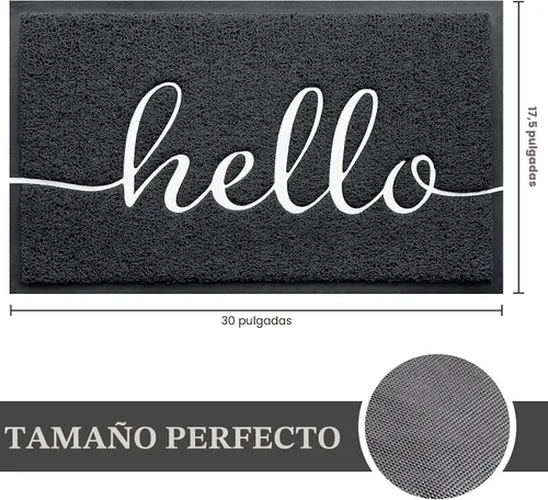 Vista 2 de Tapete para Puerta (30"x17.5", Negro), Tapete de Bienvenida de Perfil Bajo Tapete de Entrada Tapete de Piso Alfombras Antideslizantes para Entrada