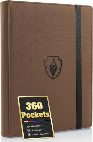 Vista 20 de Carpeta prémium de 9 bolsillos para tarjetas de 360 tarjetas, carpeta de tarjetas comerciales Fabmaker PU Sturdy Card Collection Album
