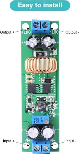 Vista 5 de LIZEALUCKY Módulo reductor convertidor DC-DC, 6.5V-60V a 1.25-30V, 5A ajustable, alta eficiencia, fácil de usar, certificado NEMA, UL