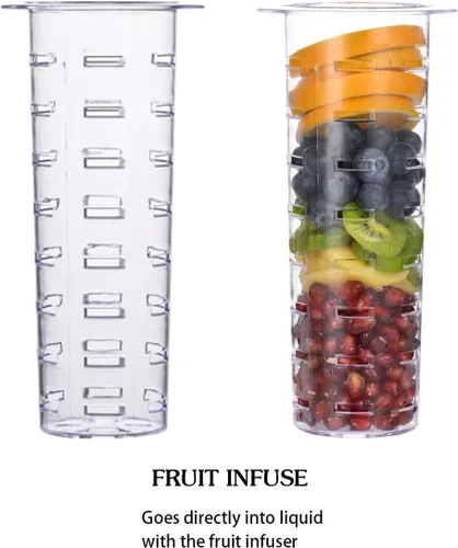 Vista 4 de Eleganttime Dispensadores de bebidas de vidrio de 1 galón para fiestas, paquete de 2 dispensadores de bebidas con infusor de frutas, dispensador