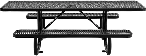 Vista 3 de Global Industrial Mesa de picnic rectangular de 8 pies, compatible con ADA Negro