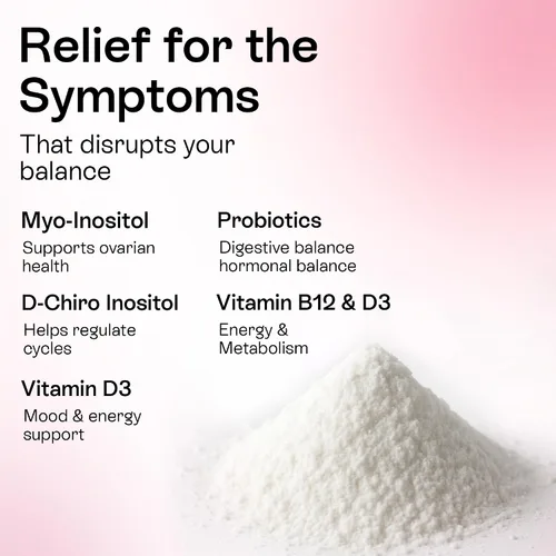 Vista 6 de Pharmlitalia Myo-inositol y D-Chiro Inositol Powder - Suplemento para mujeres, equilibrio hormonal y apoyo ovárico saludable - Mezcla 40:1, gran