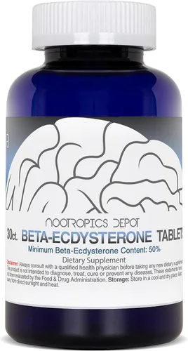 Vista 2 de Nootropics Depot Beta Ecdysterona/20-hidroxiecdisona 50% cápsulas 500mg Extracto de cianotis aracnoidea Fitoecdisteroide 30