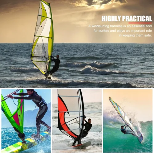 Vista 7 de Cuerda de correa de surf, 2 piezas de 28 a 34 pulgadas, líneas de arnés de seguridad ajustable para windsurf, correa para tabla de surf, accesorio