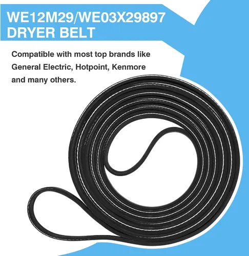 Vista 5 de WE12M29 WE03X29897 - Cinturón de secadora (89.5 pulgadas) se adapta a Whirlpool, Hotpoint, GE DryBelt Replacement, Reemplazo para correa