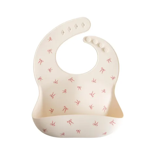 Vista 71 de Mushie - Babero de silicona para bebé, ajustable y resistente al agua (abejas) De 4 a 24 meses, lavable a máquina, correa ajustable