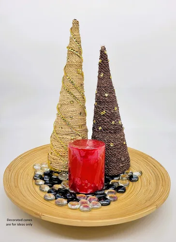 Vista 9 de Paper Mache Cone - Paquete variado de 3 unidades, 13.75 x 5, 10.63 x 4, 7 x 3 pulgadas.